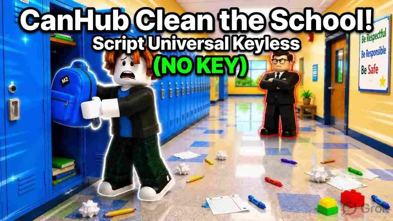 CanHub Clean the School! Script Universal Keyless (NO KEY)