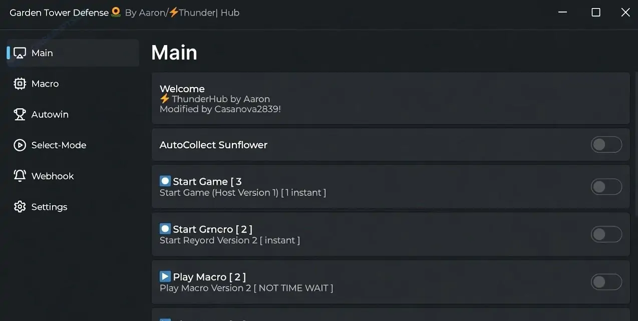 Thunder Hub by Aaron Garden Tower Defense 🌻 Script