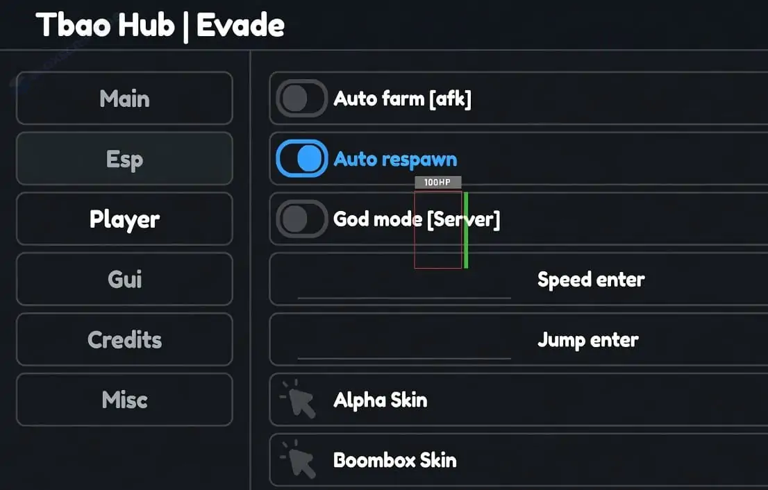 Tbao Hub Evade Script