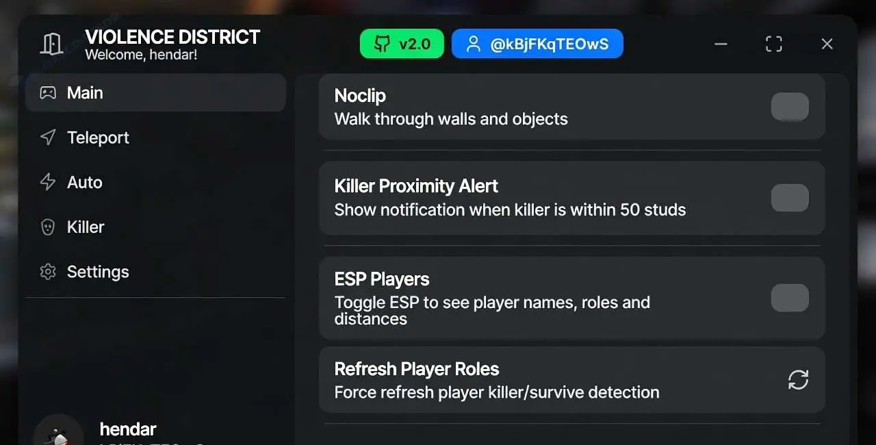 HENDAR HUB Violence District Script [No Key]