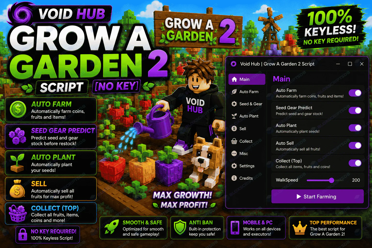 Void Hub Grow a Garden 2 Script [No Key]