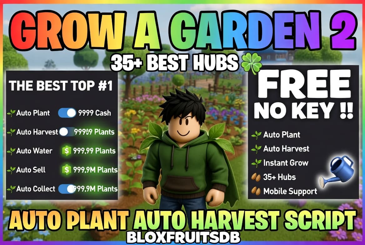 Grow a Garden 2 Script 🍀 35+ Best Hubs [Auto Plant, Auto Harvest No Key]